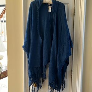 Free People Woven Poncho with hood